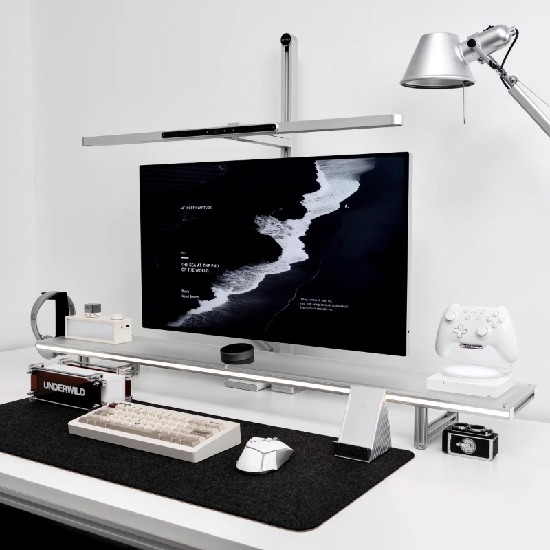 อลูมิเนียมอัลลอยด์ Modular Monitor ขาตั้งอะคริลิคแล็ปท็อป Riser จัดเก็บสําหรับเดสก์ท็อปสํานักงาน Modern Workspace ผู้ถือโลหะ