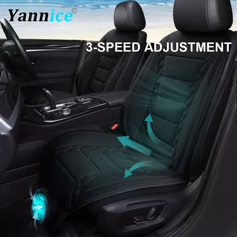 Bantalan Kursi Udara Dingin Musim Panas Mobil Universal 12V/24V USB Pengisi Daya Penutup Kursi Mobil Sejuk dengan Kipas Multiwarna Penyesuaian 3 Kecepatan