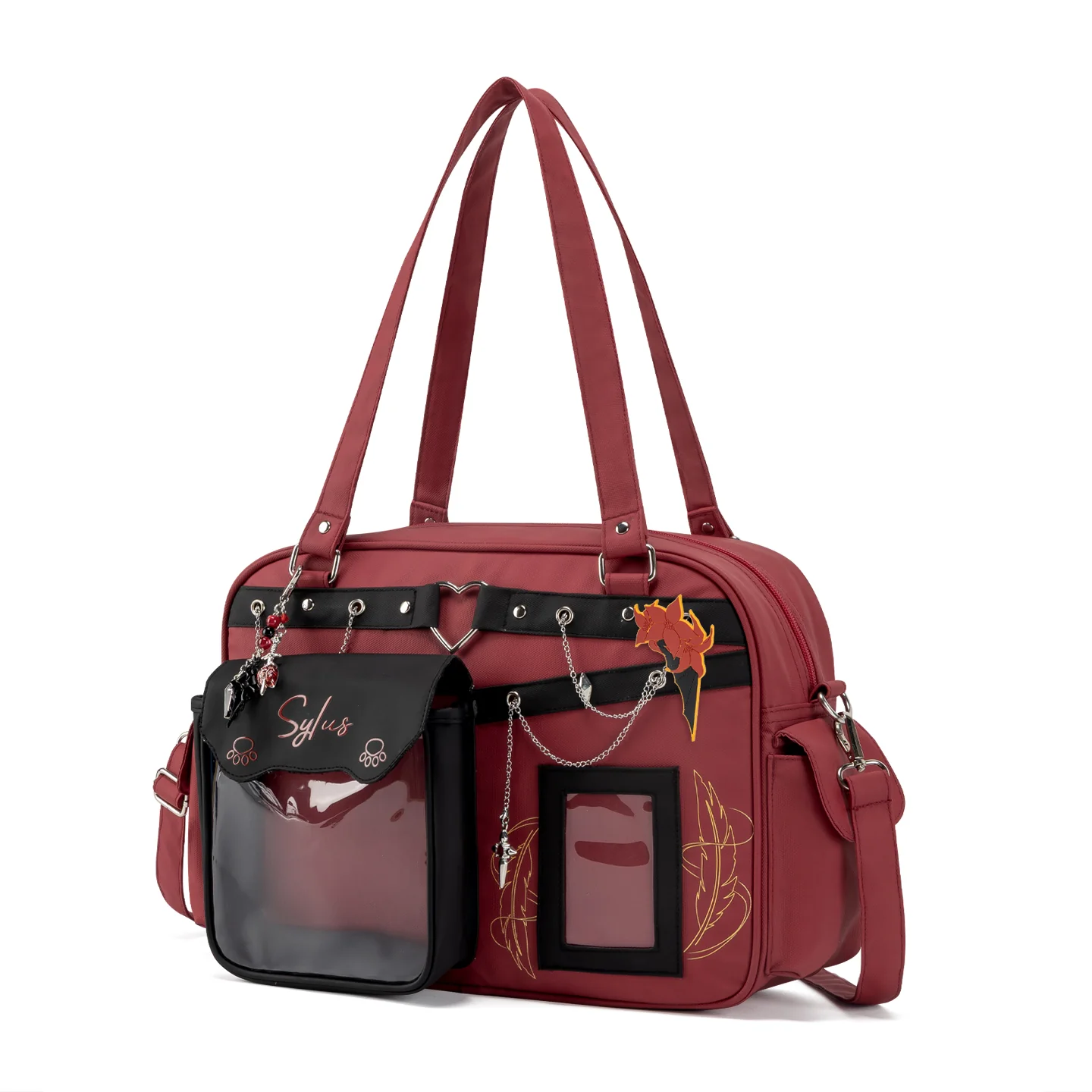 Kabaqoo Love and Deepspace Canvas Tote Bag Damesmode Cross-body schoudertas Leuke multifunctionele meisjestas met grote capaciteit