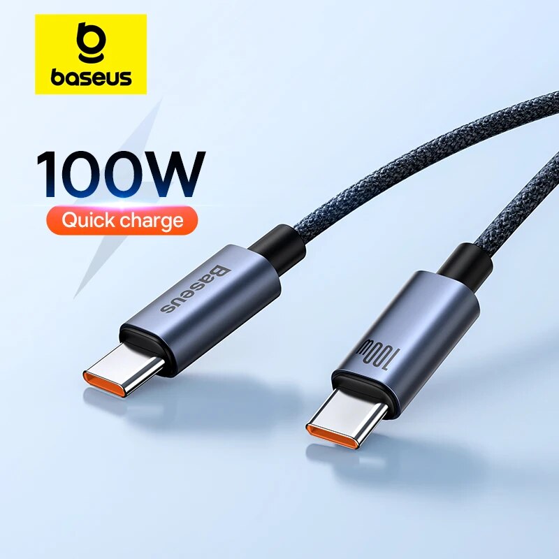 Baseus-MacBook,Xiaomi,Samsung用のUSB Type-Cケーブル,100W,iPhone 16,Plus,Pro Max,PD用の急速充電ケーブル