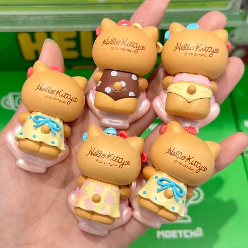 Sanrio Hello Kitty Authentic Go To The Beach Series Blind Box Figur Mini Lucu Ornamen Desktop Dekorasi Layar Imut