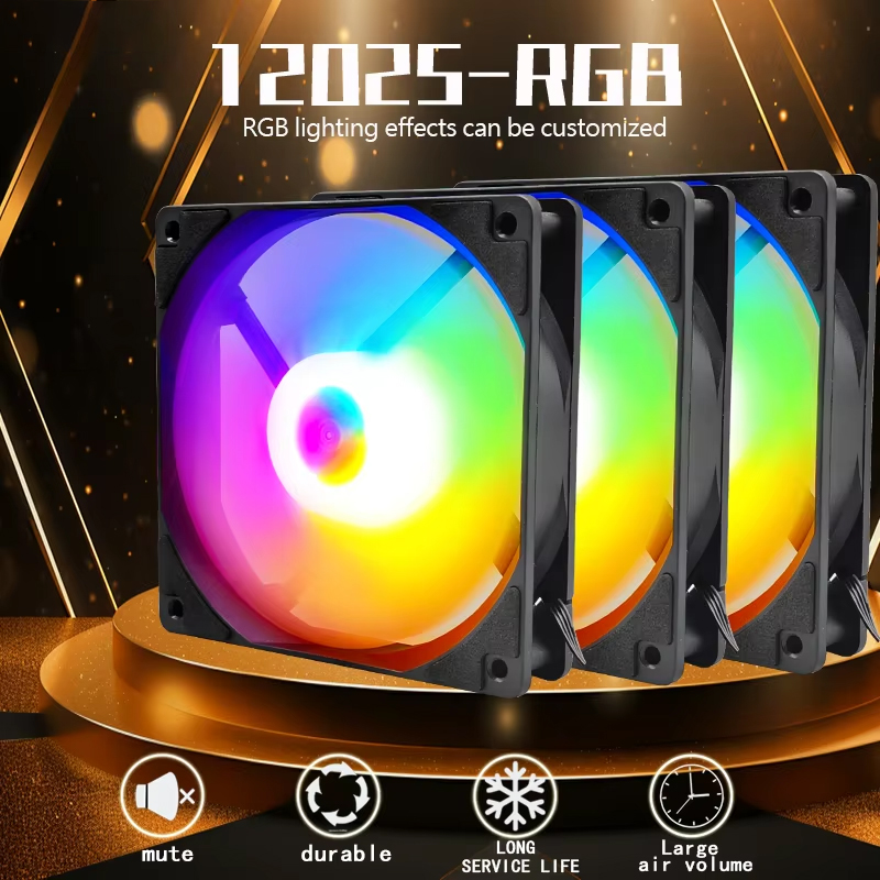 Ventilador de PC de 120 mm con RGB de Arcoíris, Alto Rendimiento de Refrigeración, Silencioso, para Juegos, Novedad 2026, en Promoción