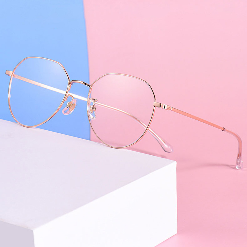 Ultralekkie wielokątne anty-niebieskie promienie krótkowzroczność okulary czysty tytan ramki okulary dla Unisex pełna obręczy gorąca sprzedaży