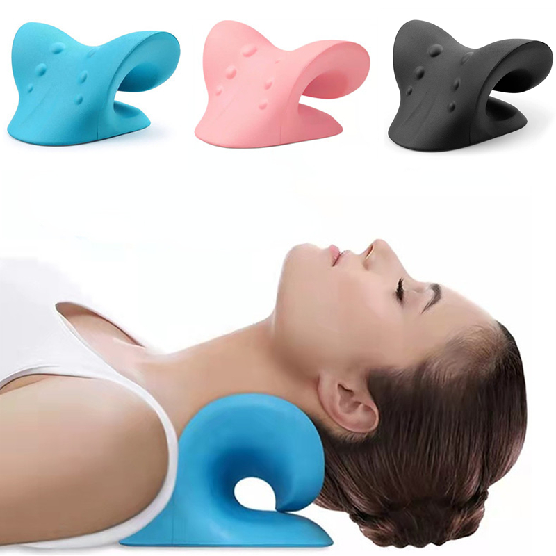 Halswirbelsäule Massagekissen U-förmiges Kissen Schwerkraft-Shiatsu Halsmassagekissen Nacken- und Schultermassage Blau Schwarz