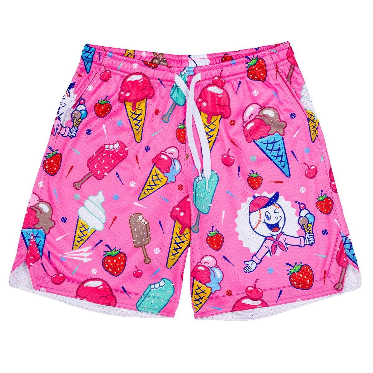 Letnie Szorty Bejsbolowe z Siatką w Stylu Lodziarni, Dziecięce/Dla Dorosłych, Oversize, Oddychające, Szybkoschnące Szorty Sportowe, Szorty do Biegania dla Mężczyzn