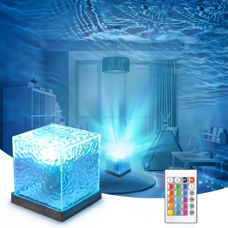 16-Farben Ozeanwellen-Aurora-Projektorlicht Touch-LED-Nachtlicht Fernbedienung Dimmbar Automatisch Rotierend USB-Betrieben Geschenk Party-Dekoration