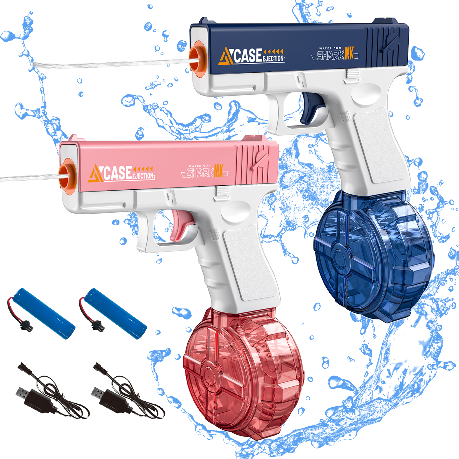 Elektrische Wasserpistole Automatische Spritzpistole für Kinder und Erwachsene, 26 Fuß Reichweite Wasserpistole für Pool Strand Outdoor-Spiele