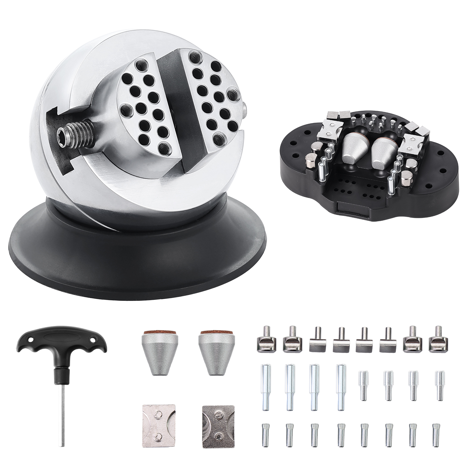 Ferramenta de configuração de gravação de 3" com torno esférico SucceBuy 360 ° Torno de bloco de gravação de rotação 30 PCS Ferramentas de bloco de gravação de joias de fixação