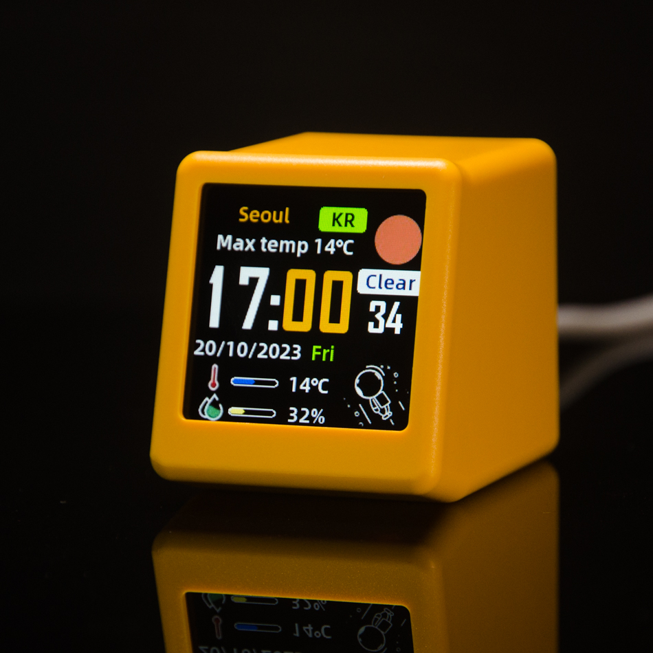 GeekMagic Smalltv-Ultra Inteligentny Zegar Biurkowy z WiFi, Prognozą Pogody, Albumem Zdjęć i Animacją GIF - Idealny Prezent
