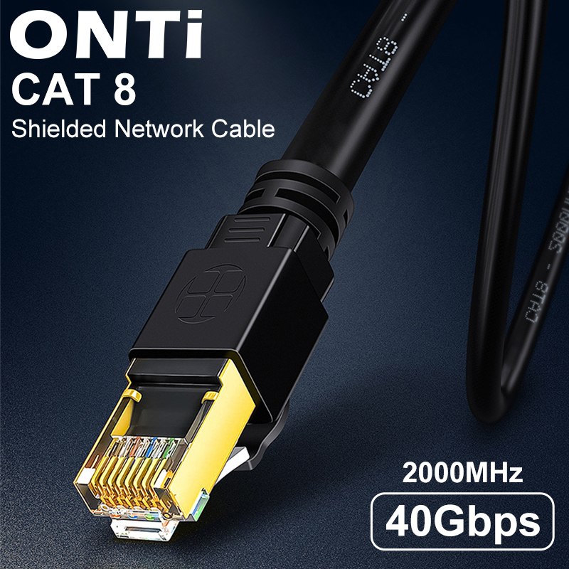 Cable de red Ethernet RJ45 de alta velocidad CAT8/CAT7 40Gbps 2000MHz Cable LAN de PVC para enrutador de computadora portátil - Transferencia de datos de Internet