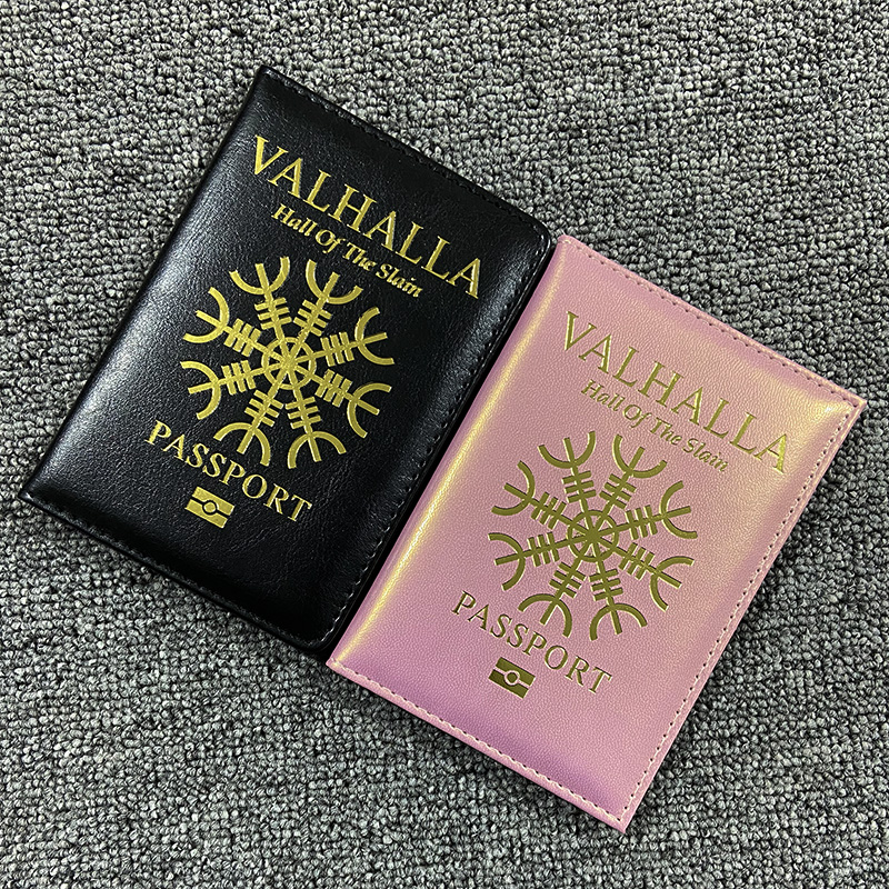Vikings valhalla capa para passaporte mitológico porta-passaporte carteira de viagem para passaportes couro pu capa porta-passaporte de viagem