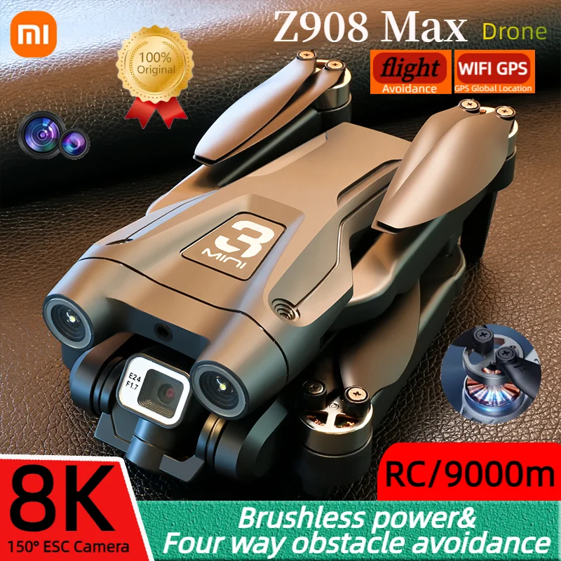 โดรน Z908ProMax แบบไร้แปรงถ่าน8K จีพีเอสมืออาชีพพับได้ Quadcopter RC 10000m
