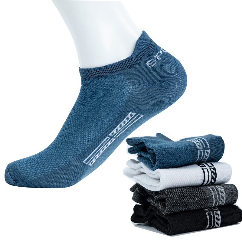 Calcetines tobilleros de algodón transpirable para hombre, medias deportivas de malla, informales, corte fino, talla grande, alta calidad, 5 pares