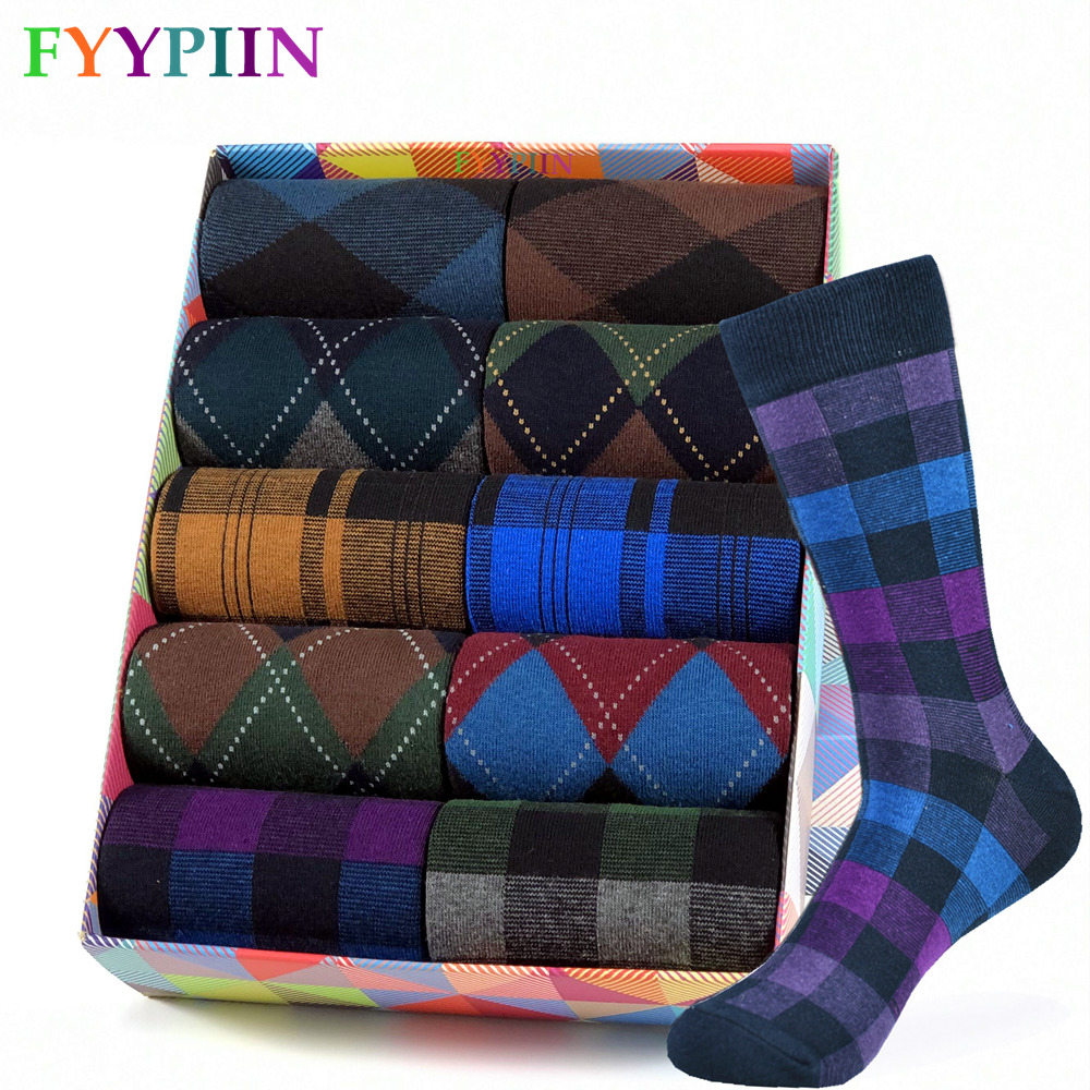 Мужские носки Платье Модные черные узорчатые хлопковые носки Happy Colorful Funny для мужчин Подарки