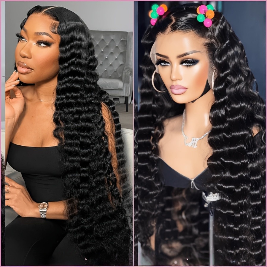 Pelucas de Cabello Humano con Ondas Profundas y Encaje Frontal 13x6 HD, Pelucas de Cabello Humano Rizado Birmano 13x4 Pre-Arrancadas, Peluca de Cabello Humano Rizado Brasileño, Pelucas Frontales de Ondas Profundas de 200% de Densidad, Pelucas Rizadas de 2