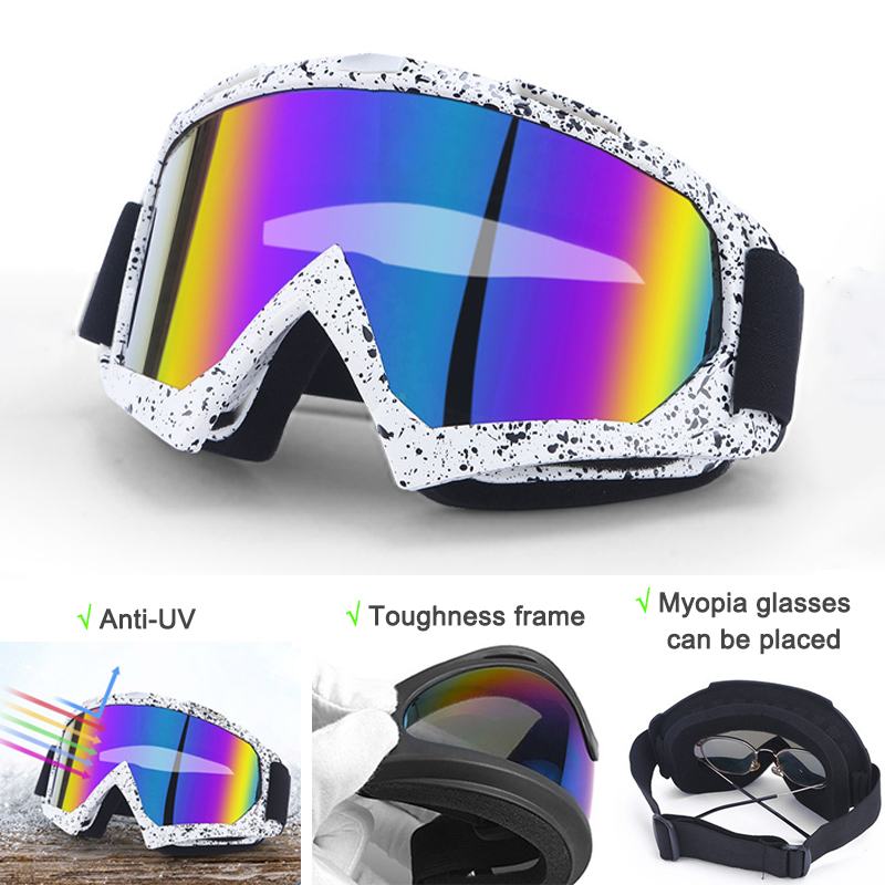 Óculos de esqui snowboard anti-nevoeiro óculos de esqui inverno esporte ao ar livre ciclismo motocicleta à prova de vento proteção uv óculos de sol