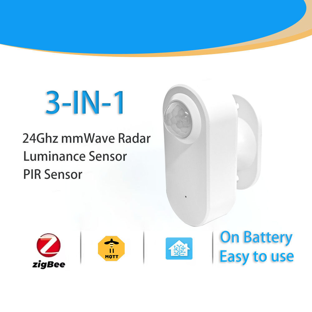 Czujnik obecności Zigbee + czujnik ruchu PIR, detektor jasności, inteligentny radar 24GHz mmWave, obsługa Home Assistant Google