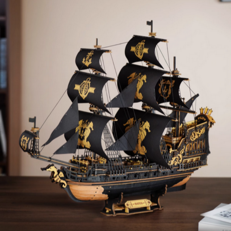 Robotime Rokr 3D ปริศนาไม้ Seahouse Barque ชุดสร้างหน้าแรกตกแต่งของขวัญสําหรับวัยรุ่นและผู้ใหญ่
