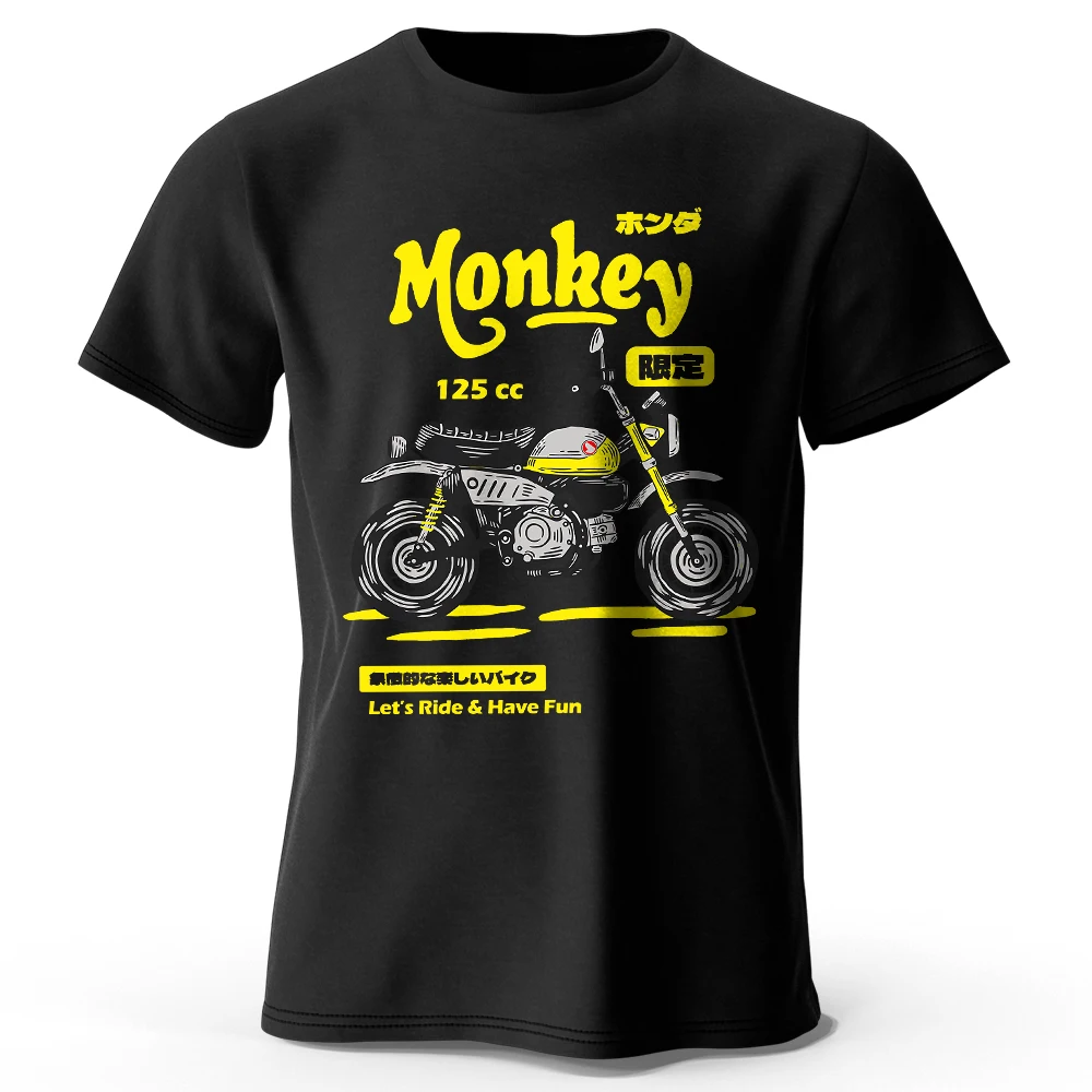 Vintage Motorrad-Skizzen-T-Shirt, 100 % Baumwolle, handgezeichnetes Fahrrad-Grafik-T-Shirt für Männer und Frauen, Retro-Biker-Stil