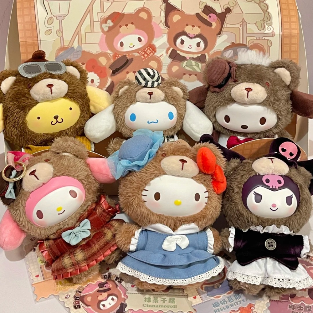 Sanrio персонажи послеобеденный чай серии слепая коробка игрушка милый латте ребенок 2-го поколения фигурка сумка кулон кукла загадочный подарок