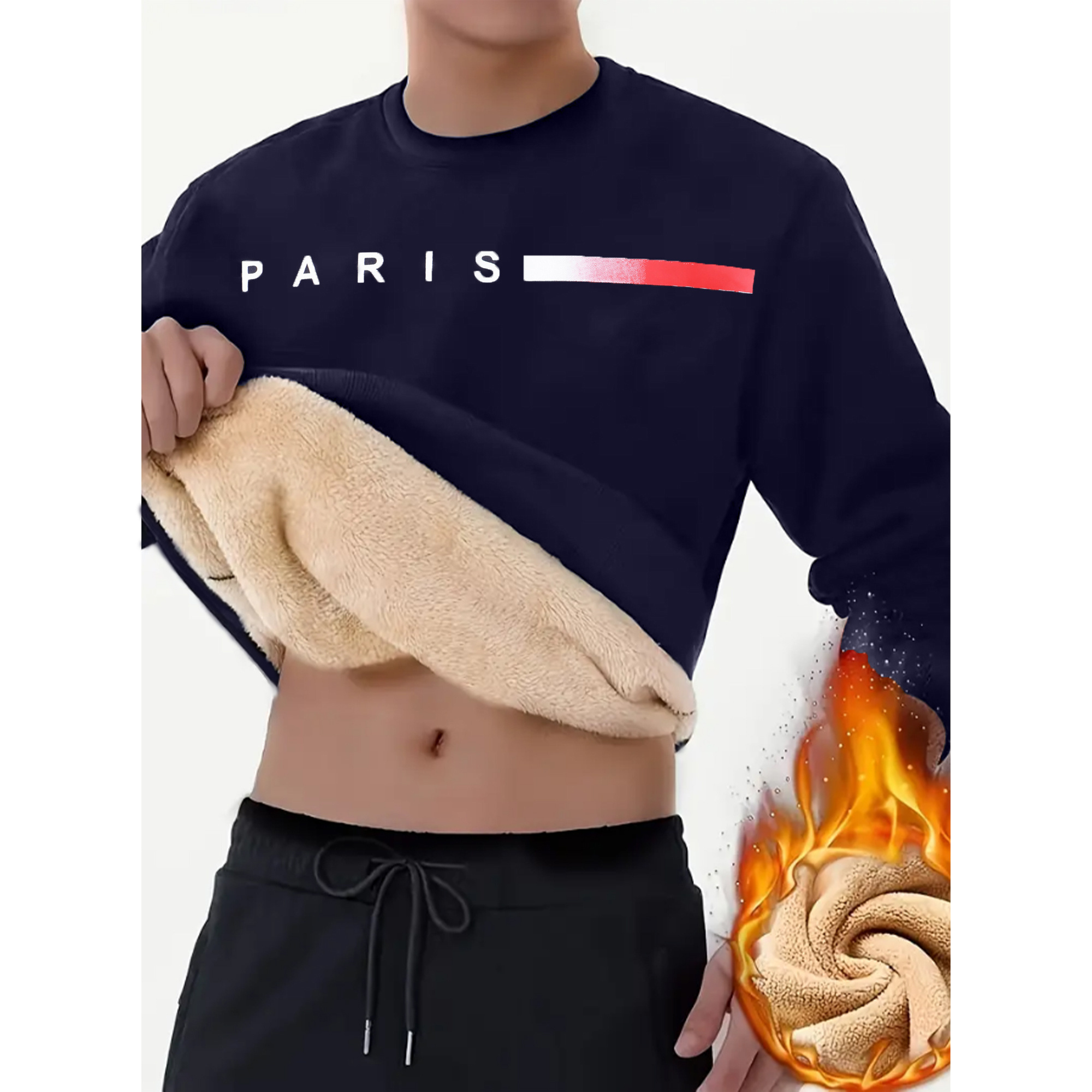 Cachemira con cuello redondo para hombre, cachemira gruesa de invierno bajo un cachemira cálida