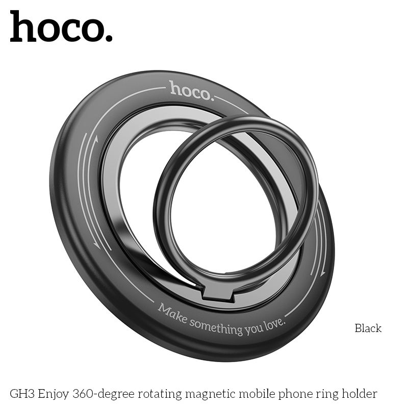 Supporto magnetico per anello per telefono cellulare HOCO GH3 compatibile con iPhone 12 13 14 15 16 serie per cavalletto girevole a 360 gradi MagSafe