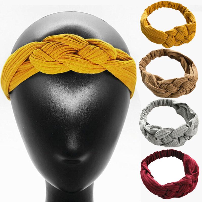Vintage nó bandana para mulheres torcido elástico hairbands cruz criss headwrap algodão yoga cabeça bandas bandagem acessórios para o cabelo
