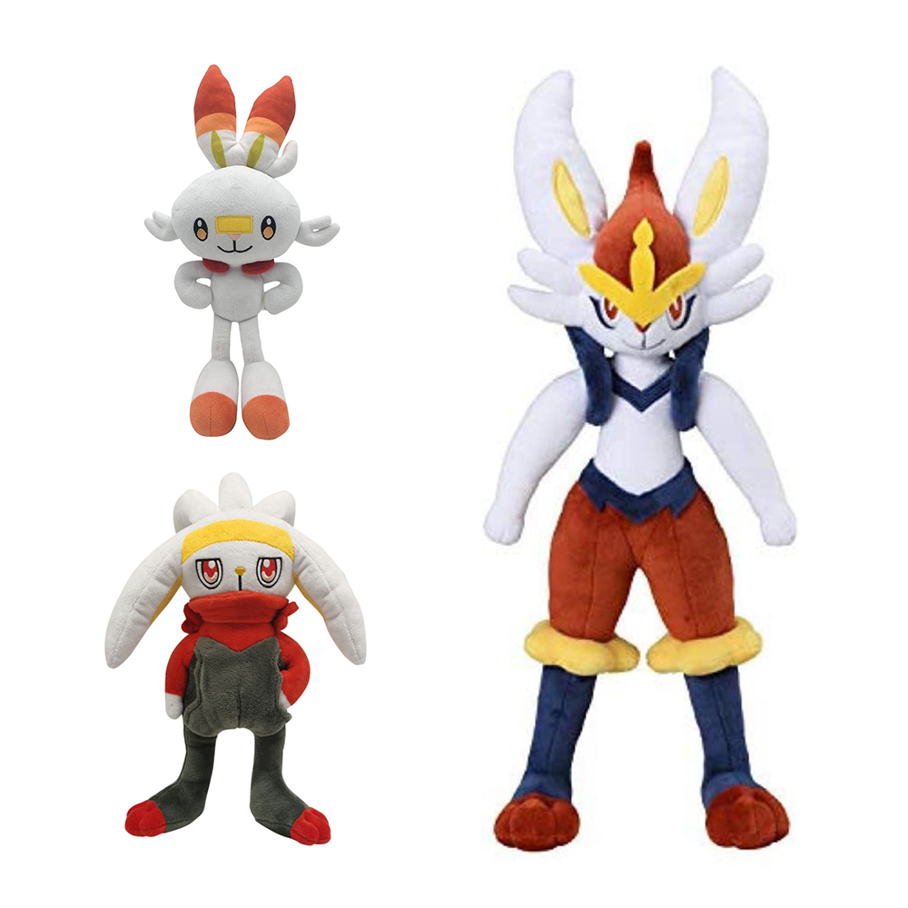 Jouets en peluche Pokémon épée et bouclier Cendrillon, poupée en peluche Scorbunny Evolution Raboot, lapin Kawaii, cadeau de noël pour enfants, nouvelle collection