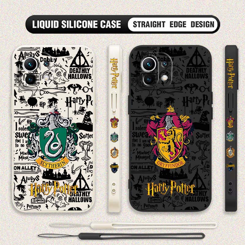 Anime H-Harry P-Potter Logo Cover For Xiaomi Mi 17 15 14 13 12 11 15s 15T 14T 13T pro max Ultra Liquid Left Rope Phone Case