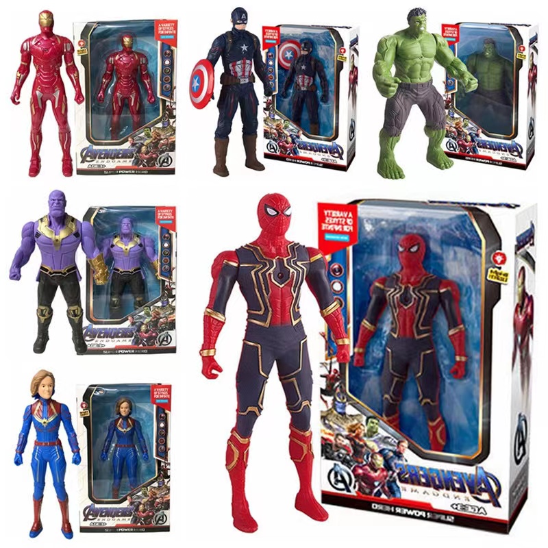 17 cm Marvel Spiderman Modello Anime Action Figures Spider-Man capitanironman Luminoso Giocattoli per bambini decorazione bambole Regali