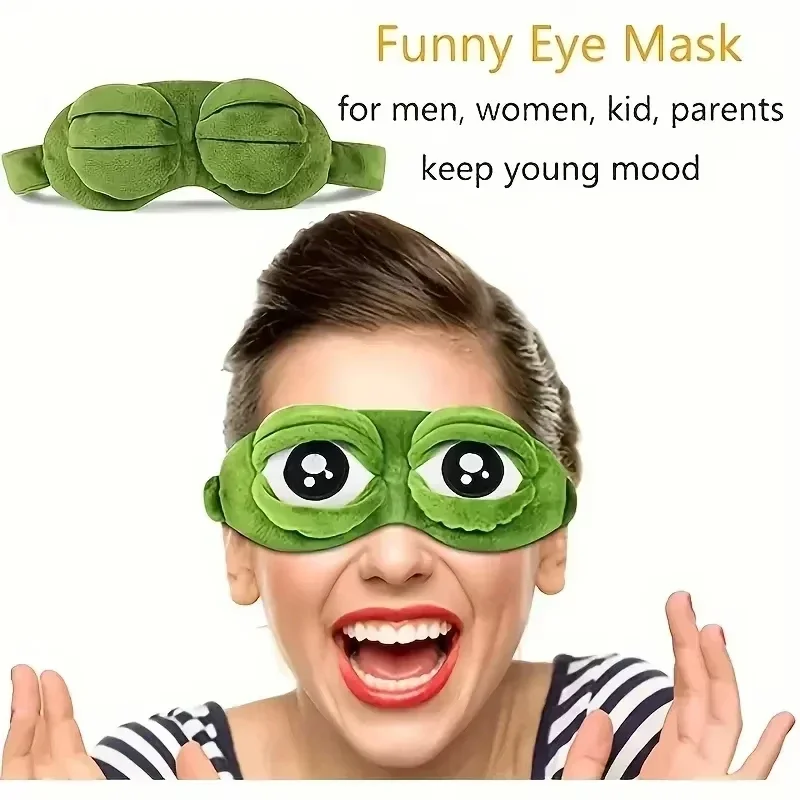 Antifaz para Dormir Suave y Confortable, con Divertido Diseño de Rana, Bloquea la Luz y Relaja los Ojos