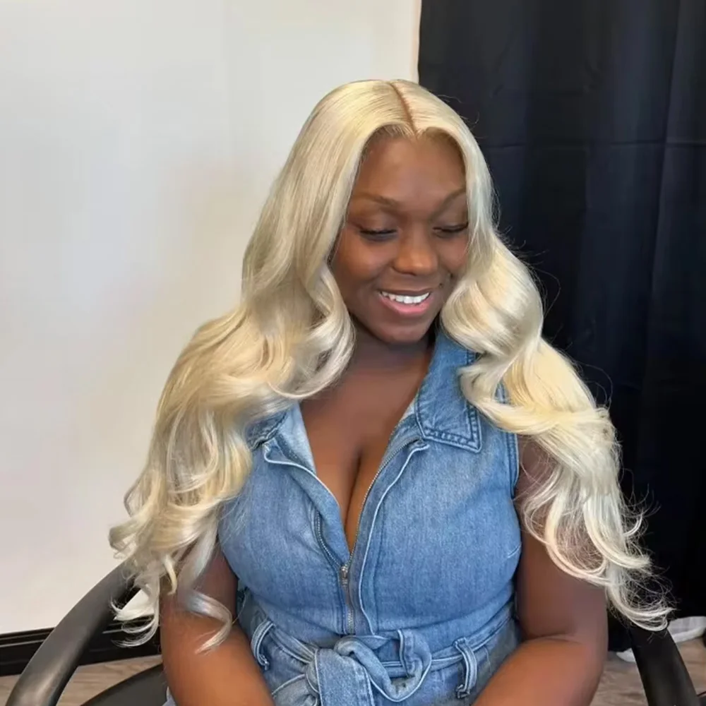 220 Density 613 Blonde HD Lace Frontal Wig 13x6 Body Wave Brazilian Human Hair Pre Plucked Transparent Lace Wig For Women