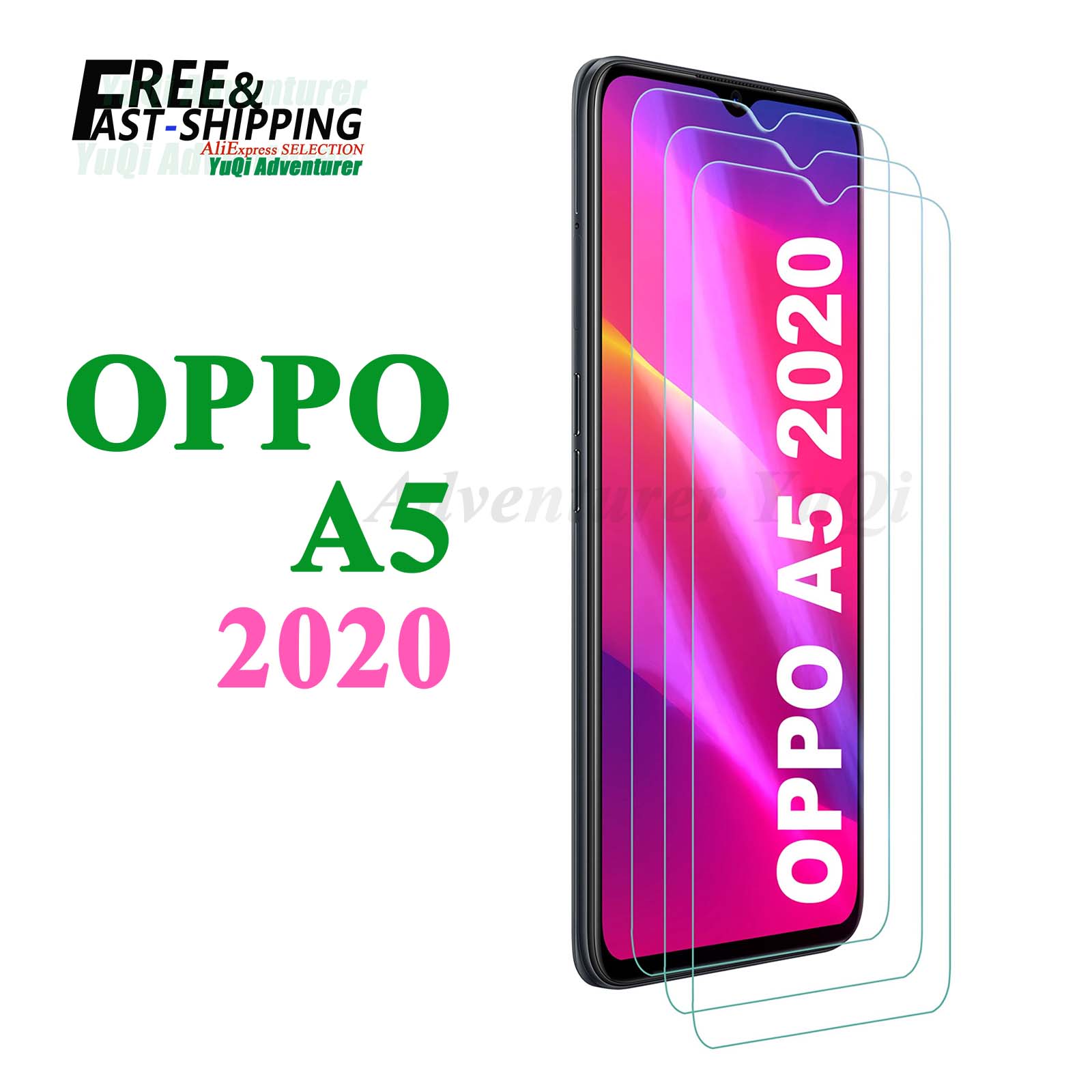 Protecteur d'écran pour OPPO A5 2020 Guatemala, verre 9H, étui transparent en aluminium