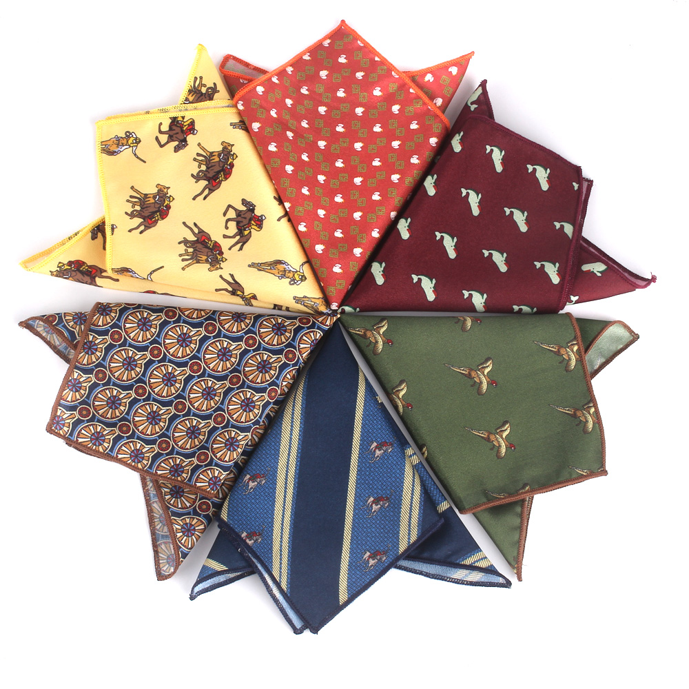 Lenço de bolso com estampa animal para homens e mulheres, estampa floral, lenço masculino, lenço quadrado macio, toalhas, cachecóis