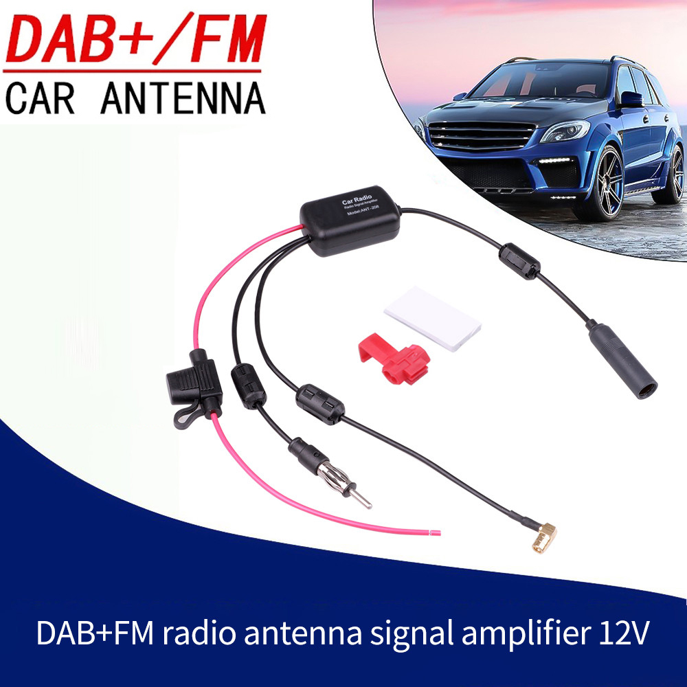 Samochodowa antena stereo DAB+FM Rozdzielacz antenowy Adapter kabla 12V Wzmacniacz sygnału radiowego Wzmacniacz sygnału antenowego FM/AM Akcesoria samochodowe