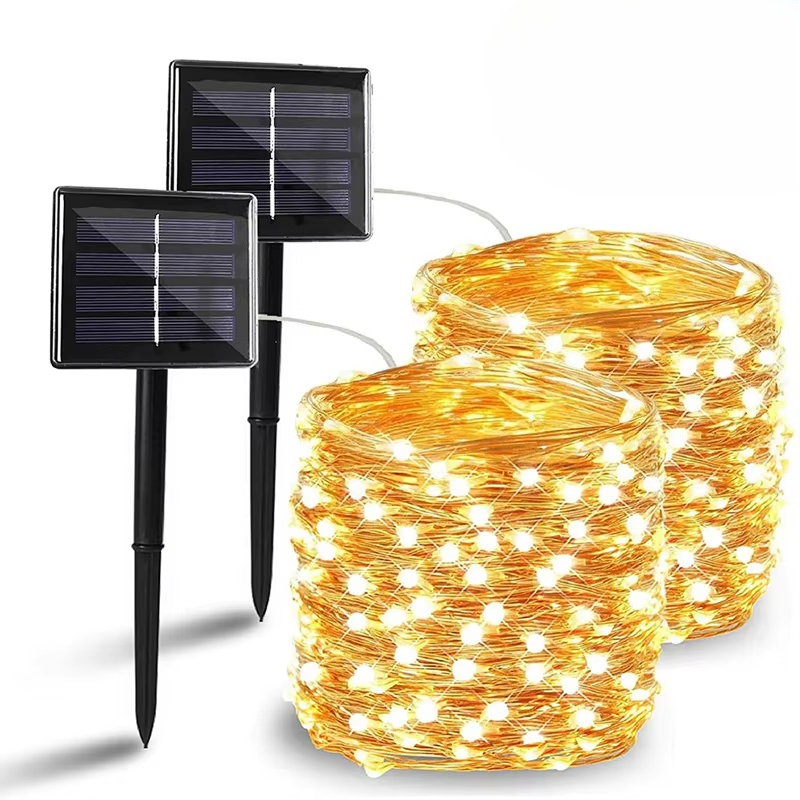 7m/12m/22m/32m solar led luz da corda de fadas ao ar livre à prova dwaterproof água 8 modos guirlanda rua para festa casamento decoração natal lâmpada