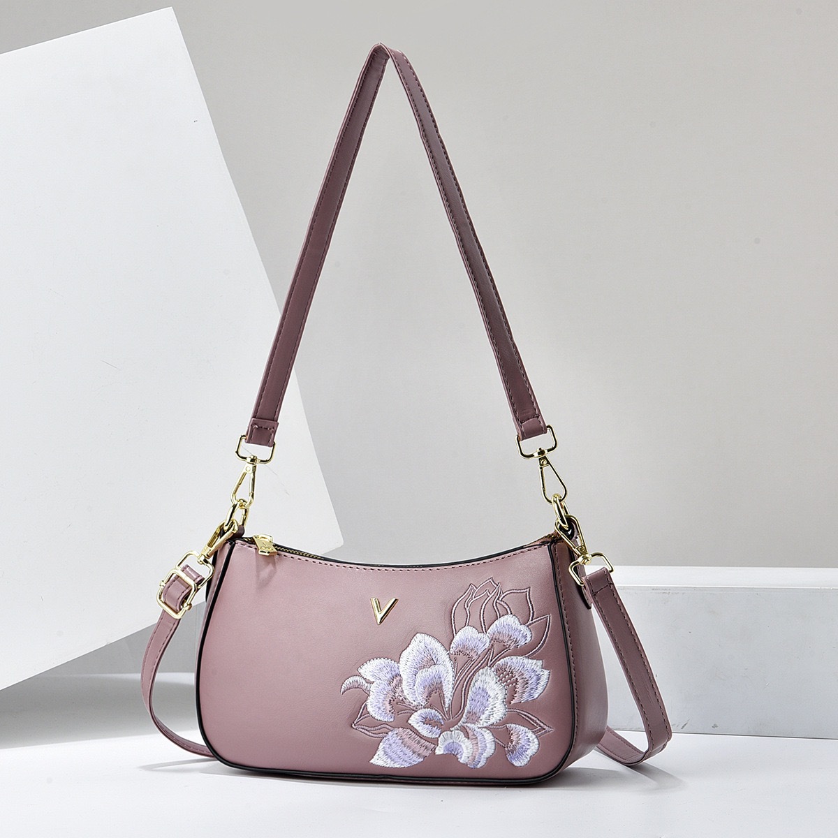 우아한 숄더백, 분위기 있고 신선한 가방, 치파오 가방, 부드러운 가죽 자수 핸드백, 여성용 패키지