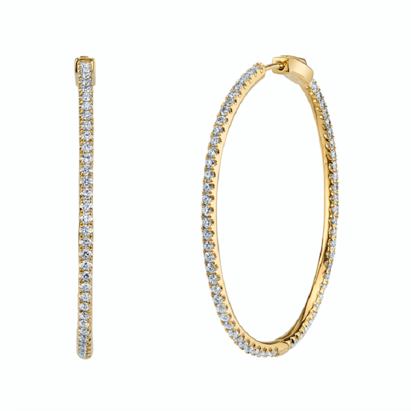 50 มม.CZ Huggie วงกลม Hoop ต่างหู Iced Out Bling Full Paved 5A Cubic Zirconia แฟชั่นผู้หญิงคลาสสิกเครื่องประดับ