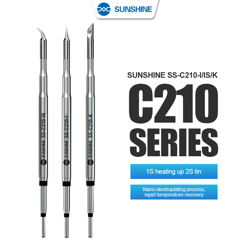 SUNSHINE C210 Series Integrated เครื่องเชื่อมเหล็กเคล็ดลับและแกนความร้อนความร้อนที่มีประสิทธิภาพ Conduction การกู้คืนอุณหภูมิสำหรับ GVM T210
