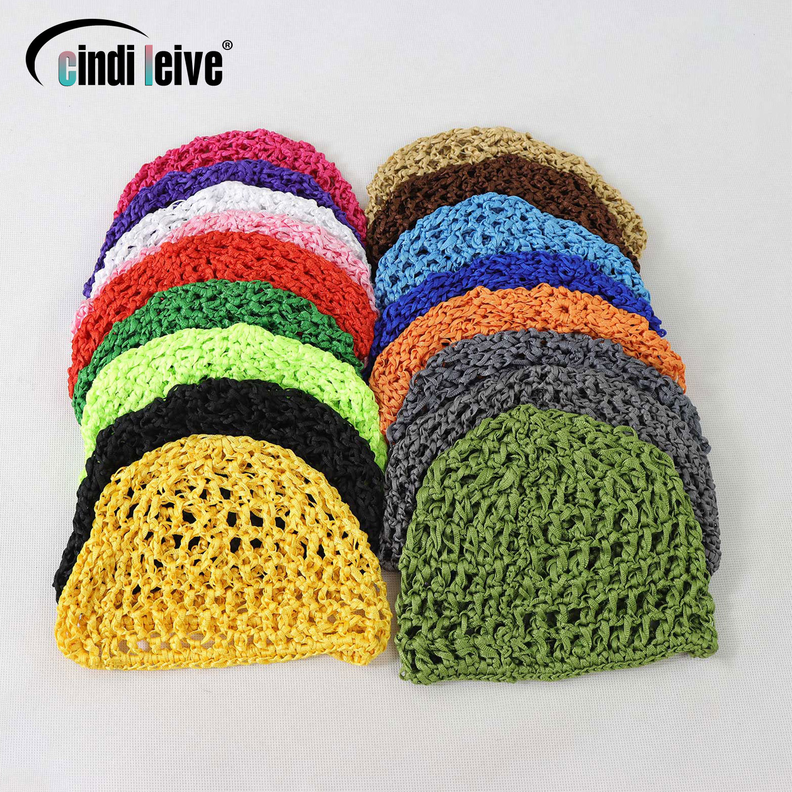 Gekleurde Mesh Haarnetjes Voor Slapen Gehaakte Haarnet Slaapmuts Lang Krullend Hoofddeksels Protector Mesh Chef Hoeden Broodje Lifting Strap