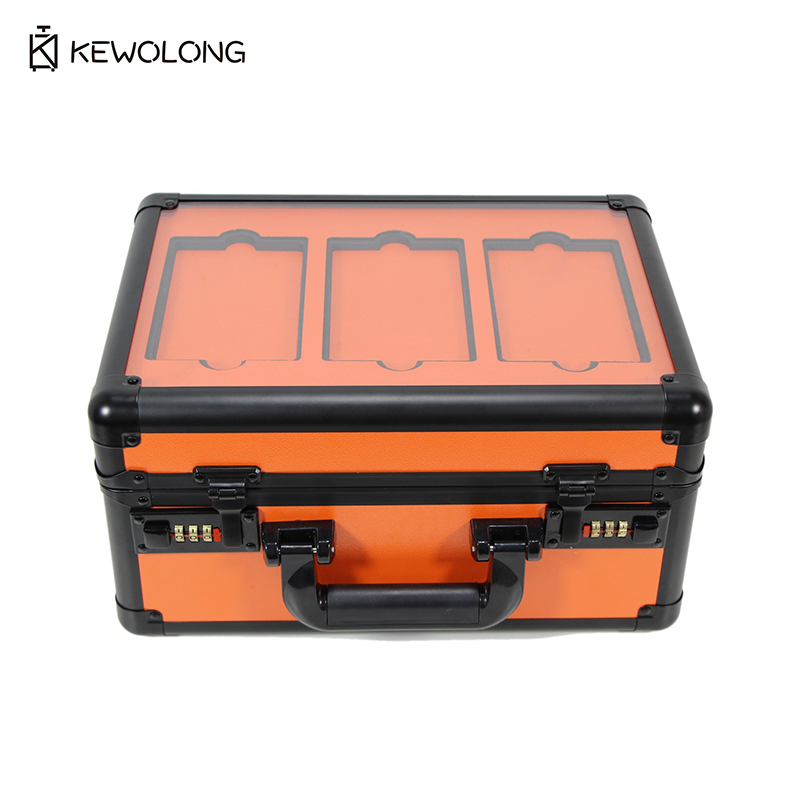 Aluminum Alloy Graded Card Storage Box, Double Layer 3 Slot PSA BGS Trading Card Case, Secure Lockable Carrying Case