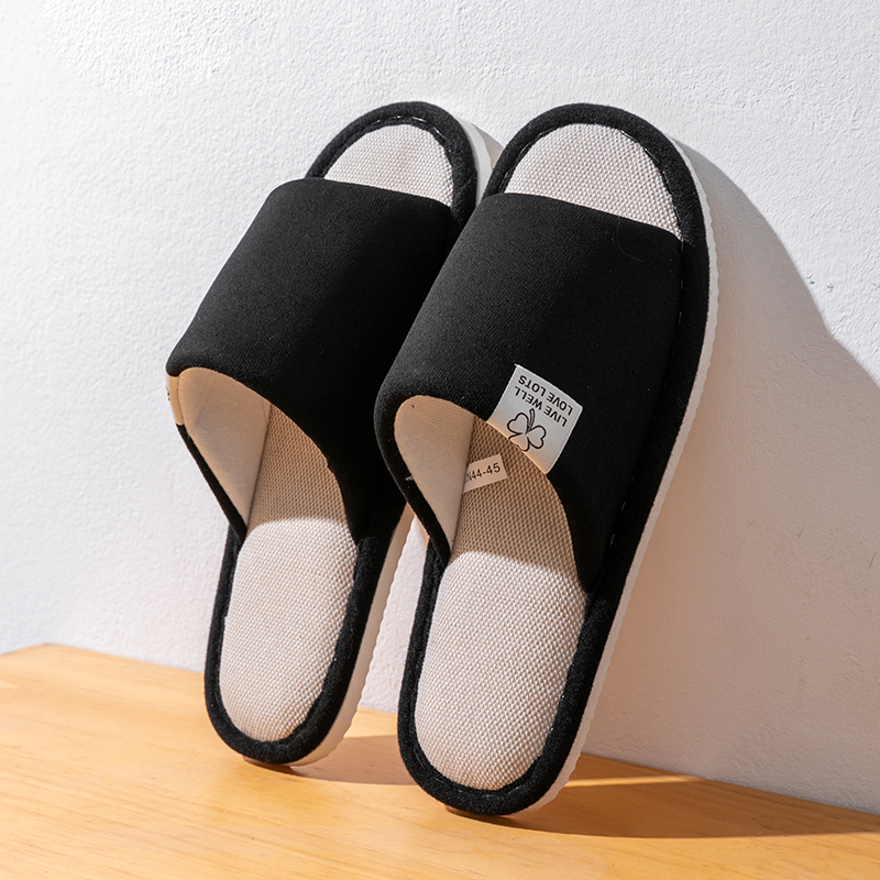 Men's Spring Summer Breathable Slippers Non-Slip Indoor House Shoes,Couples Soft Sole Open-Toe Slippers for All Seasons Home Use