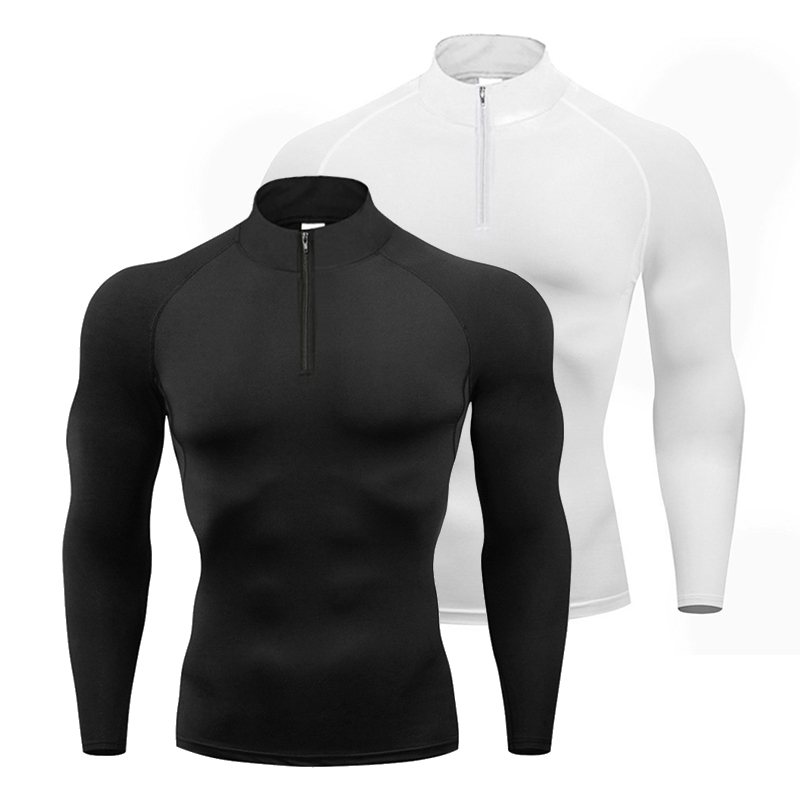 Męskie koszulki do biegania Kompresja Fitness Sportowe koszulki polo z długim rękawem Trening i ćwiczenia Siłownia Odzież sportowa Szybkoschnący Rashguard