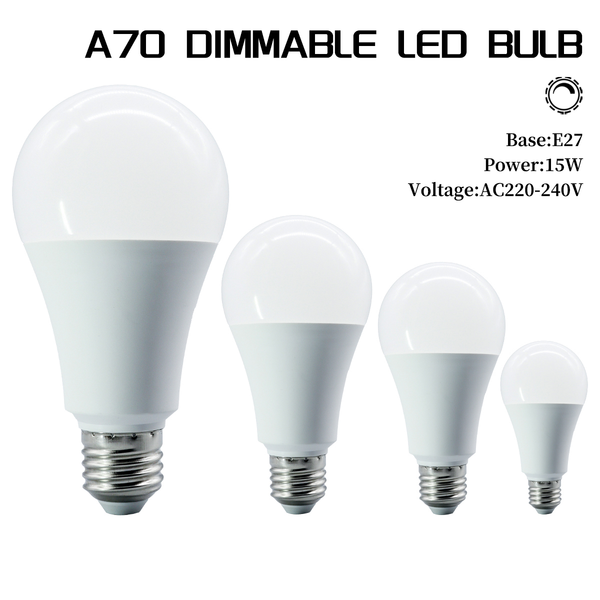 Ampoule LED à gradation E27 A70, haute CRI 15W 1200LM 3000K/4000K/6000K, éclairage FRESCO, lumière sans scintillement pour la maison, 1 à 10 pièces