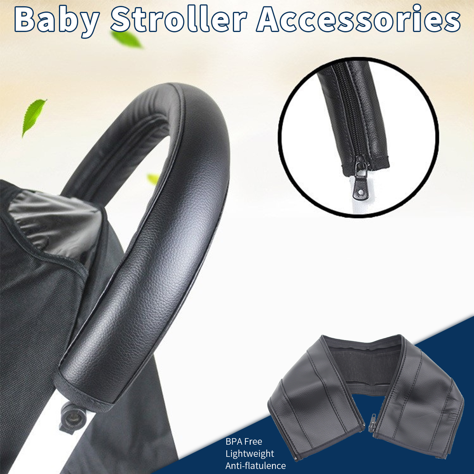 Capa protetora para apoio de braço, capa protetora pu para carrinho de bebêzen yoyo 2/yoyo +/yoyo, acessórios de capa para alça de carrinho