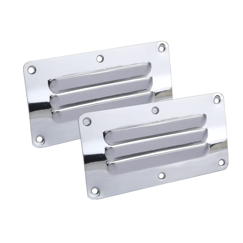 2X สแตนเลส Air Vent Grille ครอบคลุม,ระบายอากาศย่าง,เรือ,เรือยอชท์,Marine อุปกรณ์เสริม,126X65 มม.