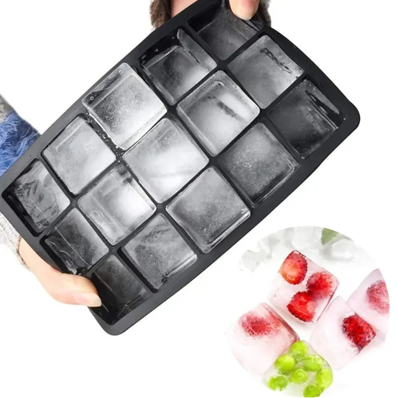 4/15 Grid Silikon Eiswürfel Form Große Quadratische Eiswürfel Tablett Form Eiswürfel Maker Ungiftig Langlebig Bar Pub wein Eis Blöcke Maker