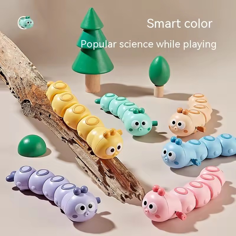 Dessin animé chenille encadenée pour enfants, mignon, mignon, amusant, en mouvement, en cours d'exécution, petits animaux, Guide interactif, jouet rampant pour bébé, cadeaux