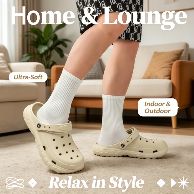 EVA Heren- en Dames Zomersandalen met gesloten hiel, antislip, comfortabel strandpantoffels, dikke zool