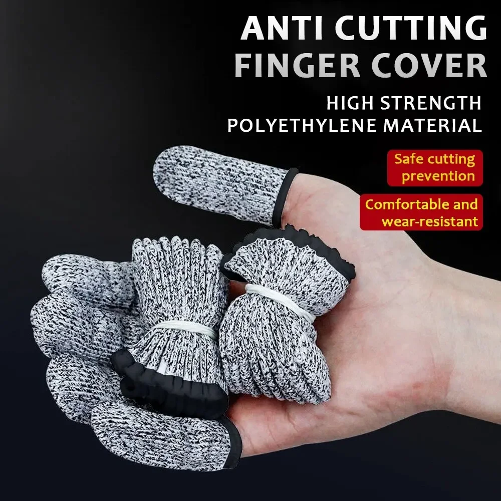 Couvre-doigts Anti-coupure niveau 5, gants de sécurité flexibles du bout des doigts, manchons de protection pour outils de cuisine à haute résistance pour une prise améliorée